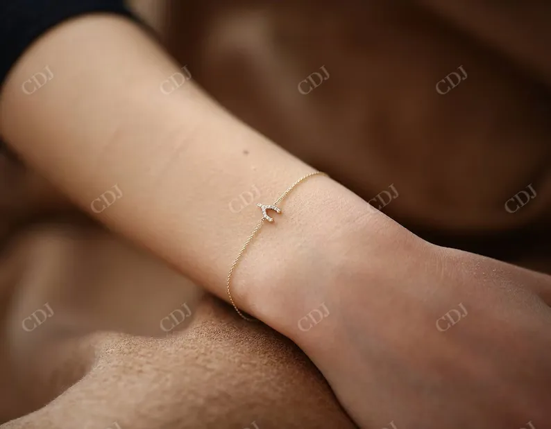 0.08CTW Moissanite Charm Diamond Bracelet