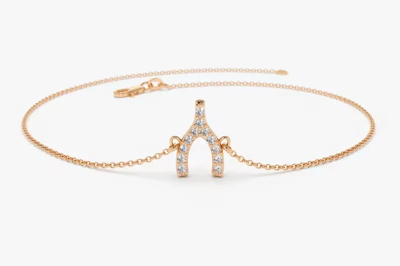 0.08CTW Moissanite Charm Diamond Bracelet