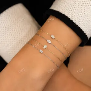 0.15CT Adjustable Drawstring Chain Fancy Shape Natural Diamond Bracelet