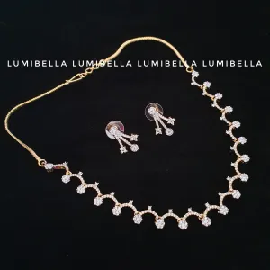 1 Gram Polish Floral Necklace With Earrings