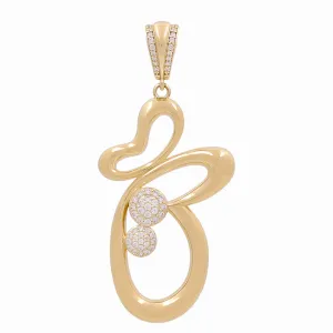 10K Yellow Fashion Butterfly Pendant with CZ / Weight: 5.6 GR / H25-1