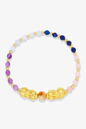 11:11 Limited Edition Multiple Love Feng Shiu 18K Gold Vermeil Double Pixiu Charm Bracelet