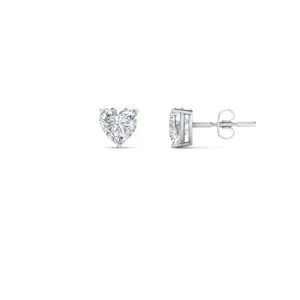 1/2 To 4 Carat Heart Shaped Lab Created Diamond Stud Earring 14K Gold