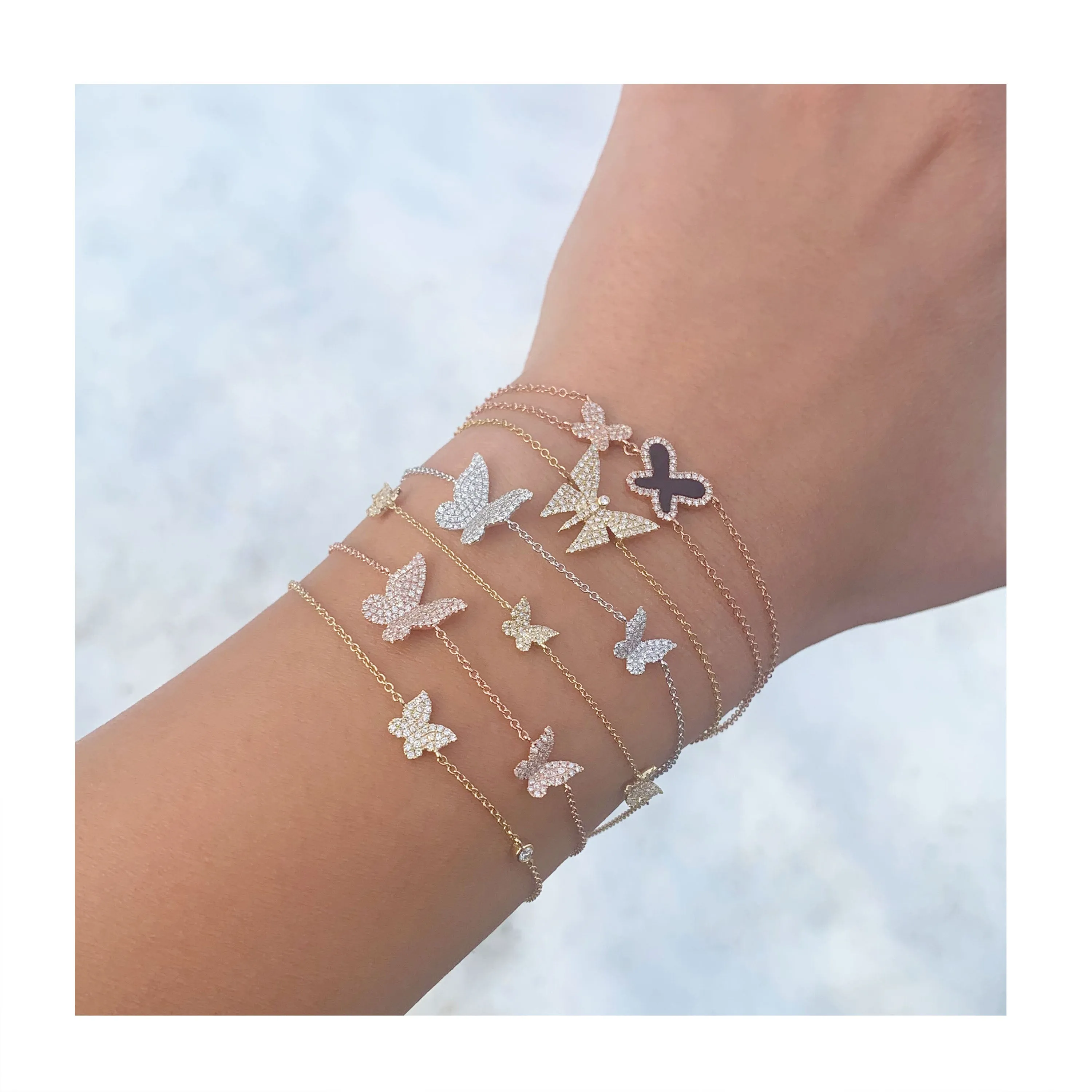 14k Gold & Diamond Butterfly Bracelet - 0.35ct