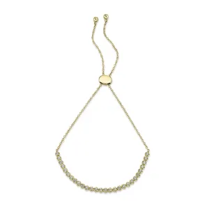 14K Yellow Gold Diamond Bolo Bracelet