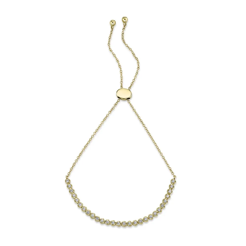 14K Yellow Gold Diamond Bolo Bracelet