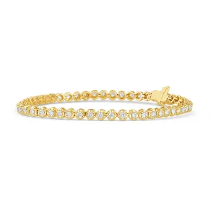 14K Yellow Gold Illusion Set Diamond Tennis Bracelet