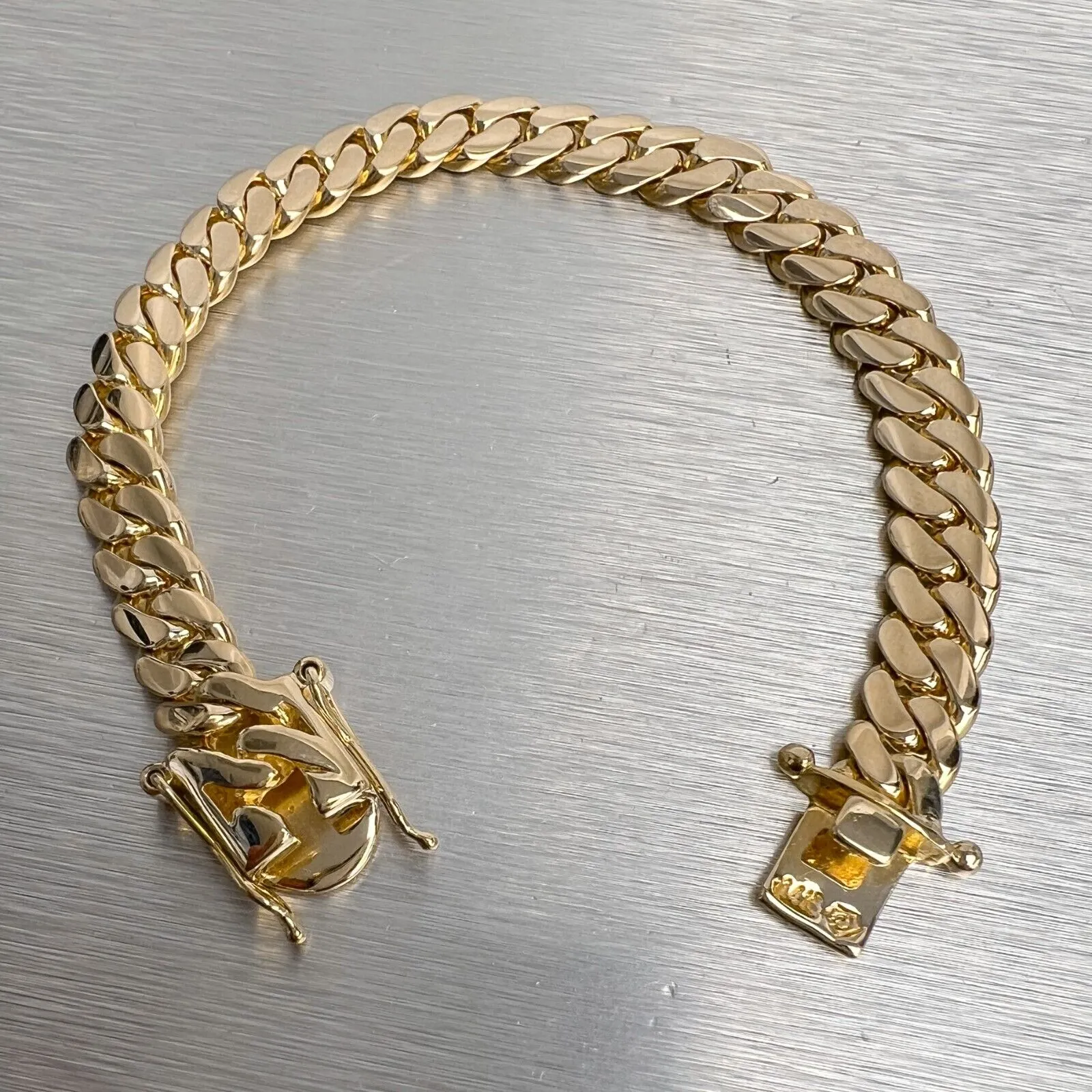 14k Yellow Gold Miami Cuban Link 8.15mm Bracelet 7.00" 36.7g w/ Hidden Box Clasp