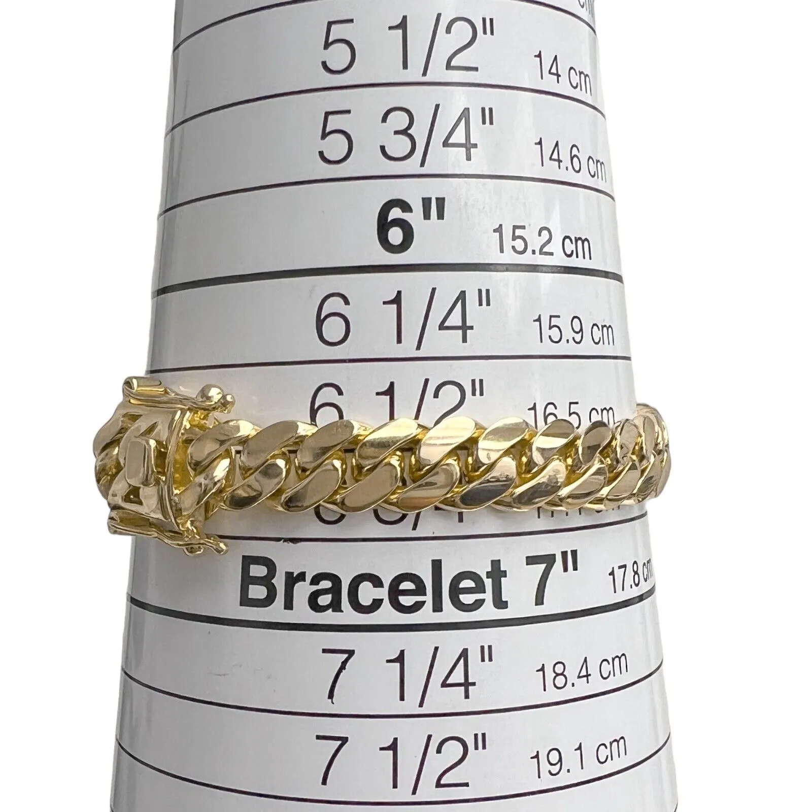14k Yellow Gold Miami Cuban Link 8.15mm Bracelet 7.00" 36.7g w/ Hidden Box Clasp