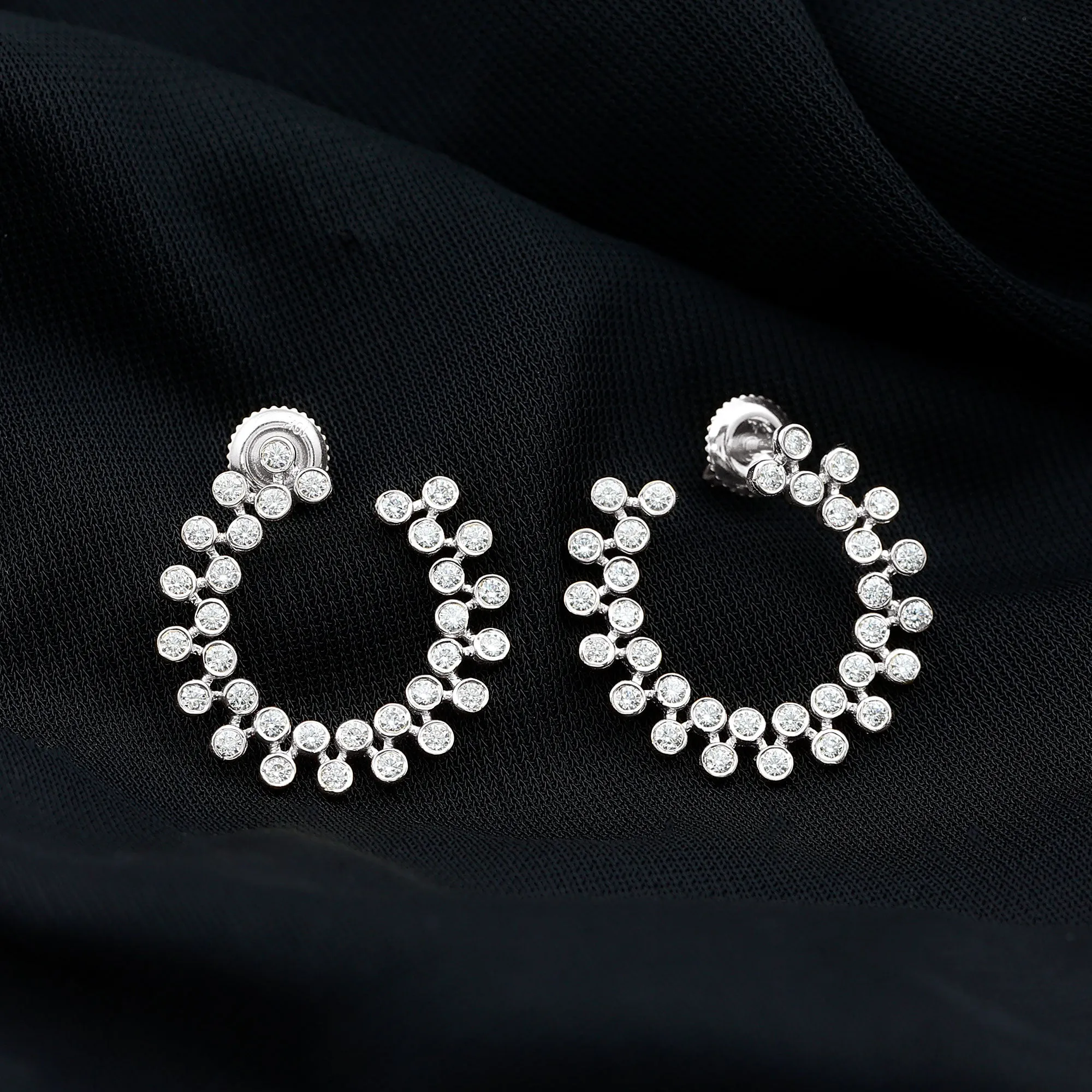 1.75 CT Certified Moissanite Geometric Stud Earrings