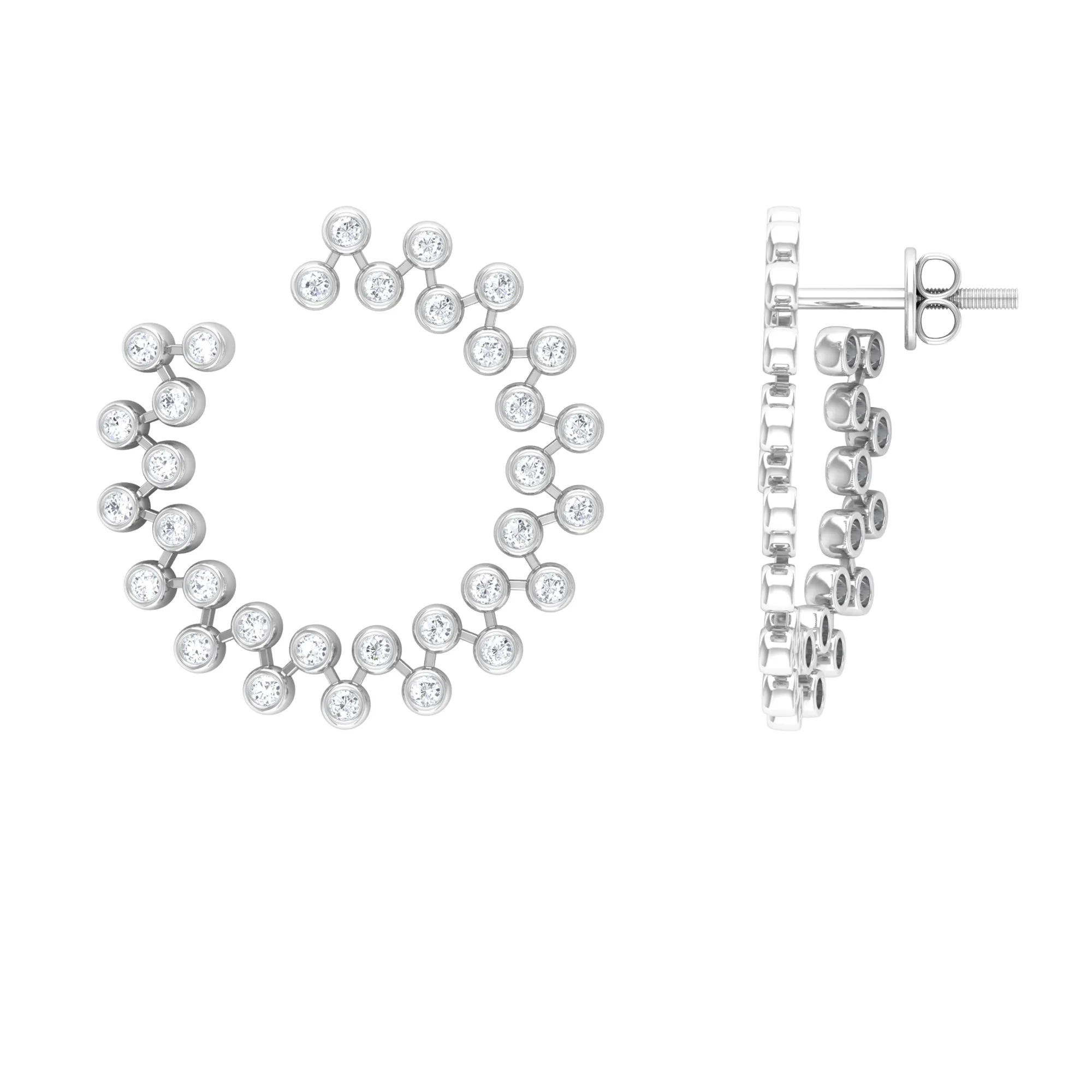1.75 CT Certified Moissanite Geometric Stud Earrings