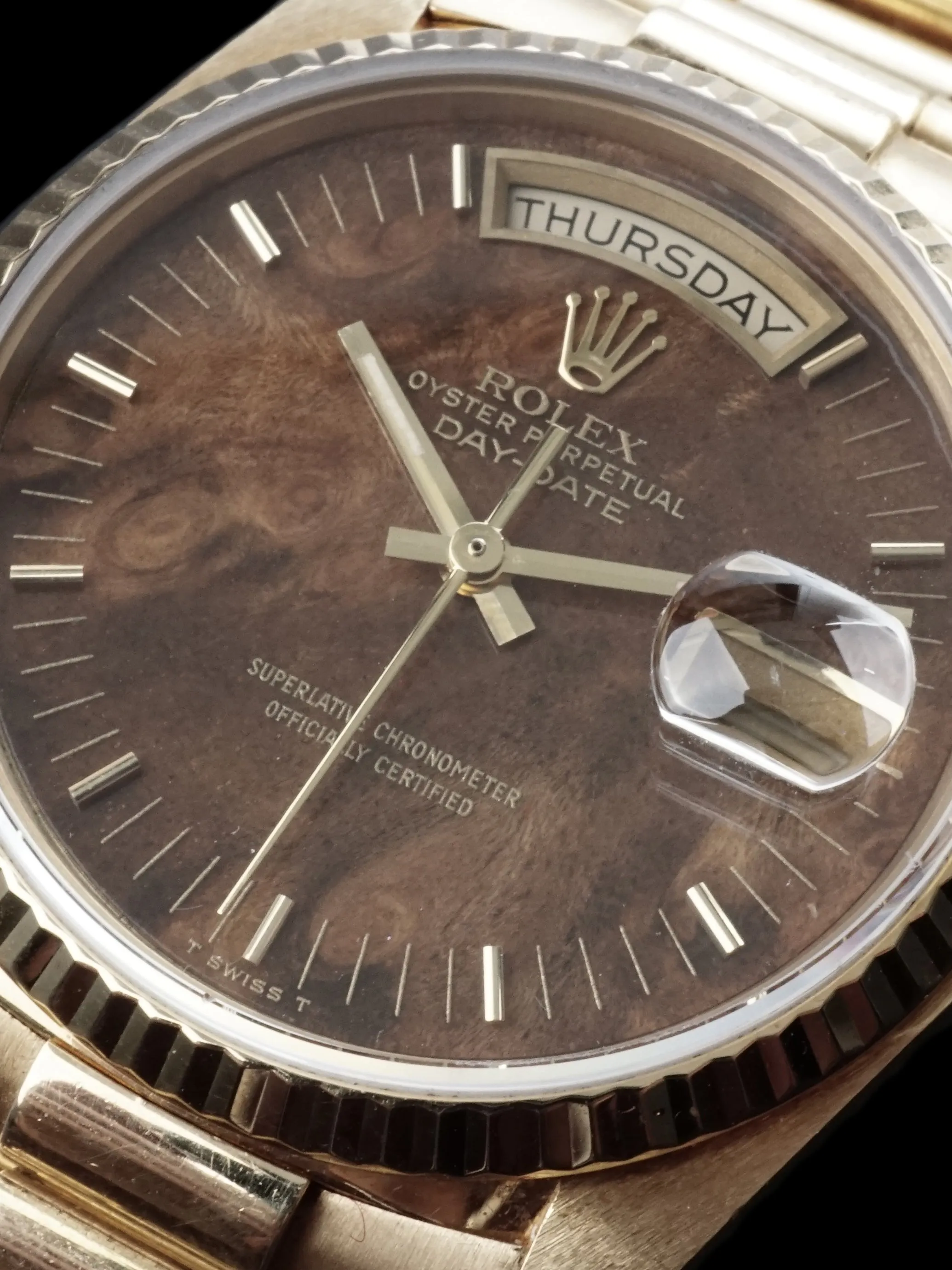 1979 Rolex Day-Date (Ref. 18038) “Burlwood Dial”