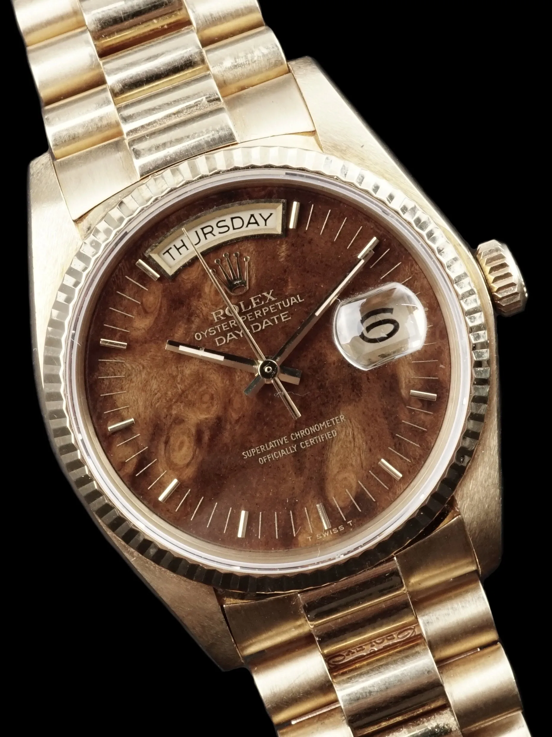 1979 Rolex Day-Date (Ref. 18038) “Burlwood Dial”