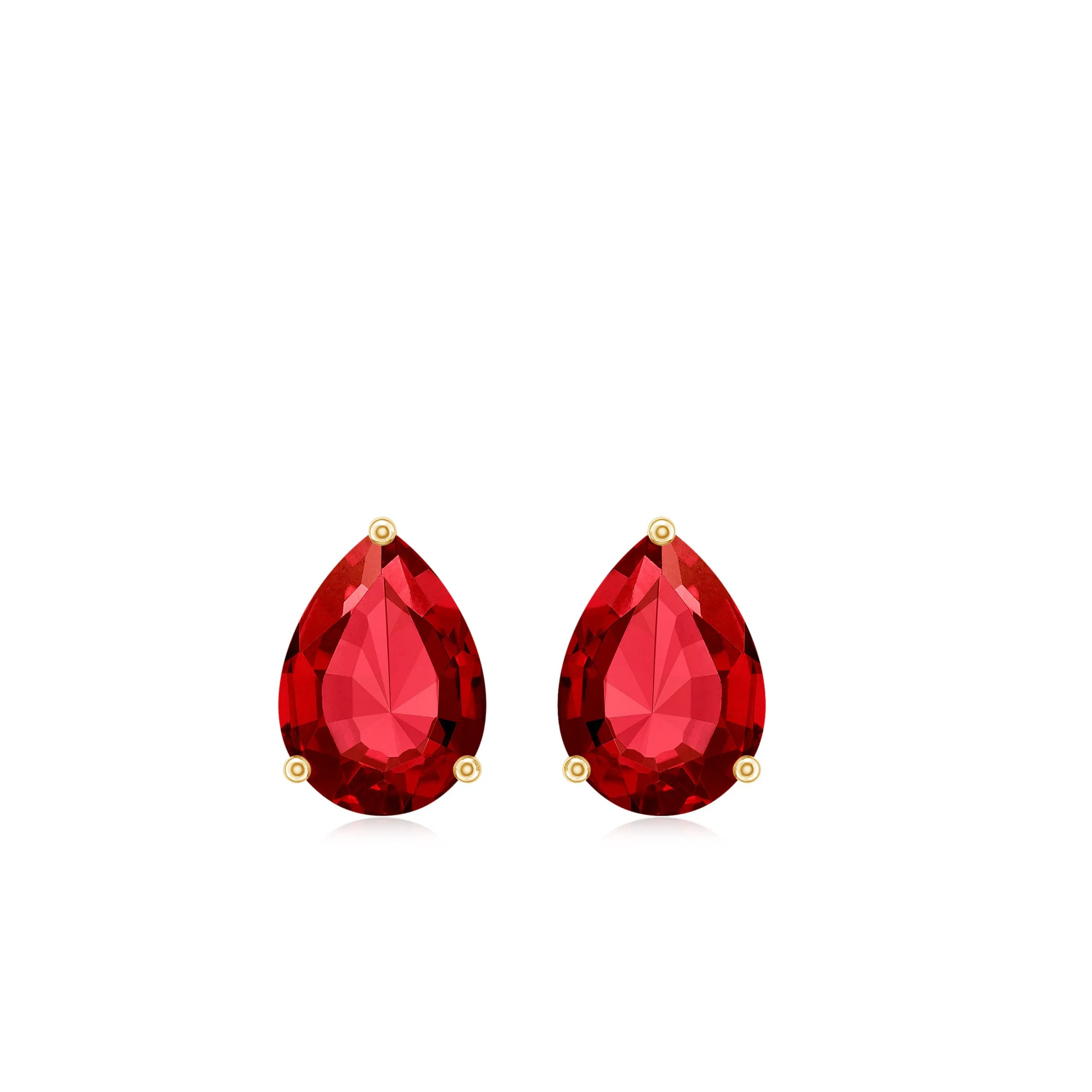 2 CT Created Ruby Pear Cut Solitaire Earrings for Women