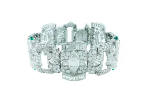 21 ctw Platinum Art-Deco Diamond Bracelet