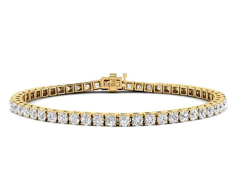 3.00-7.00 CT Round Cut Lab Grown Diamonds - Tennis Bracelet
