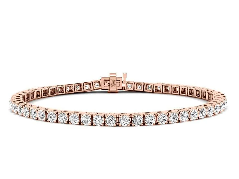 3.00-7.00 CT Round Cut Lab Grown Diamonds - Tennis Bracelet
