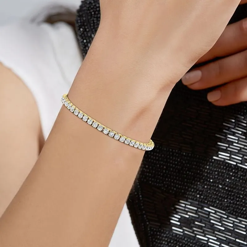 3.00-7.00 CT Round Cut Lab Grown Diamonds - Tennis Bracelet