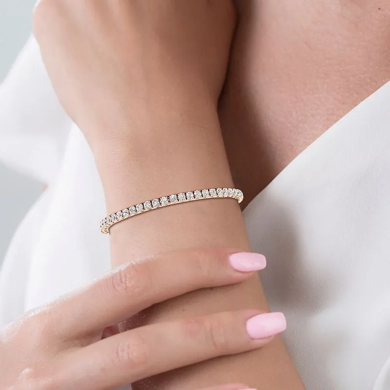 3.00-7.00 CT Round Cut Lab Grown Diamonds - Tennis Bracelet