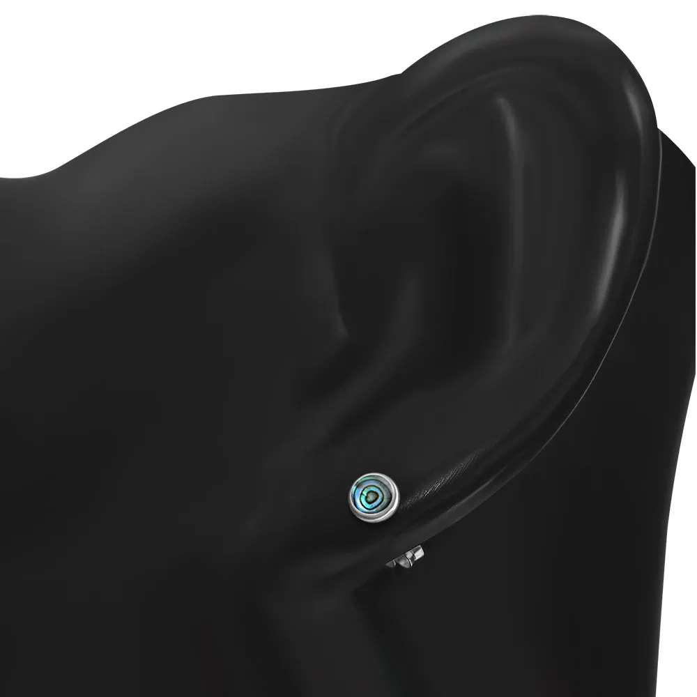 5mm | Round Abalone Sterling Silver Stud Earrings