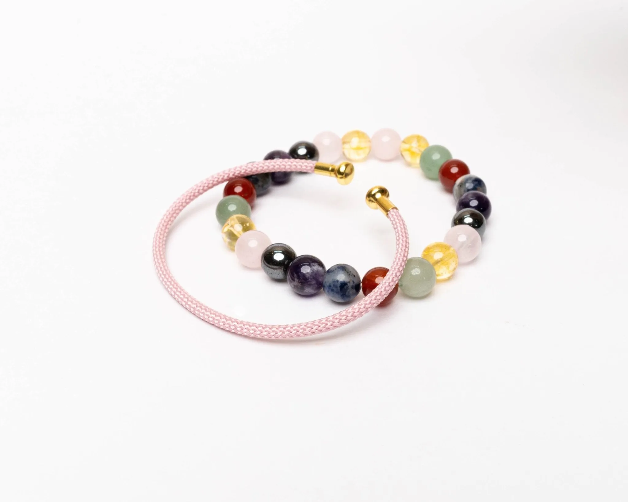 7 Chakra Bracelet  with Pink Kada