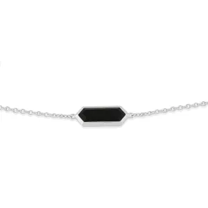 925er Sterlingsilber Onyx 7zoll Armband