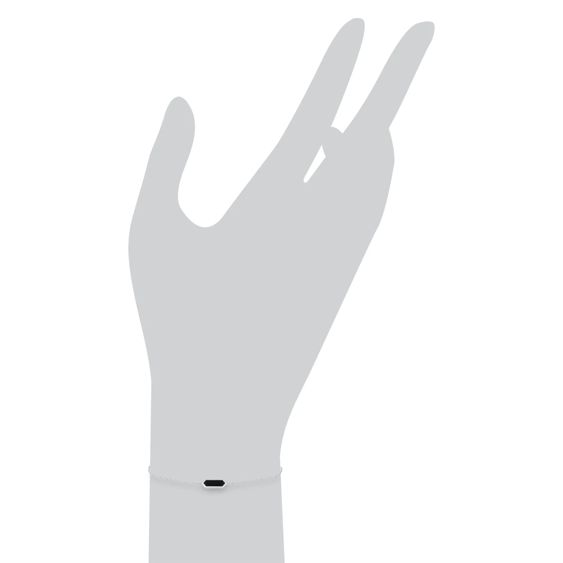 925er Sterlingsilber Onyx 7zoll Armband