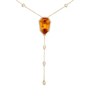 Amber Lariat Necklace | 5.7GMS 8.9CTW