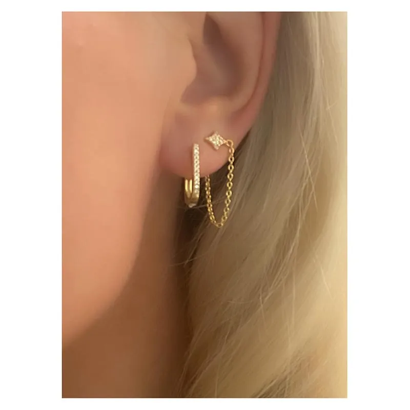 Amira Silver Sleeper Earrings