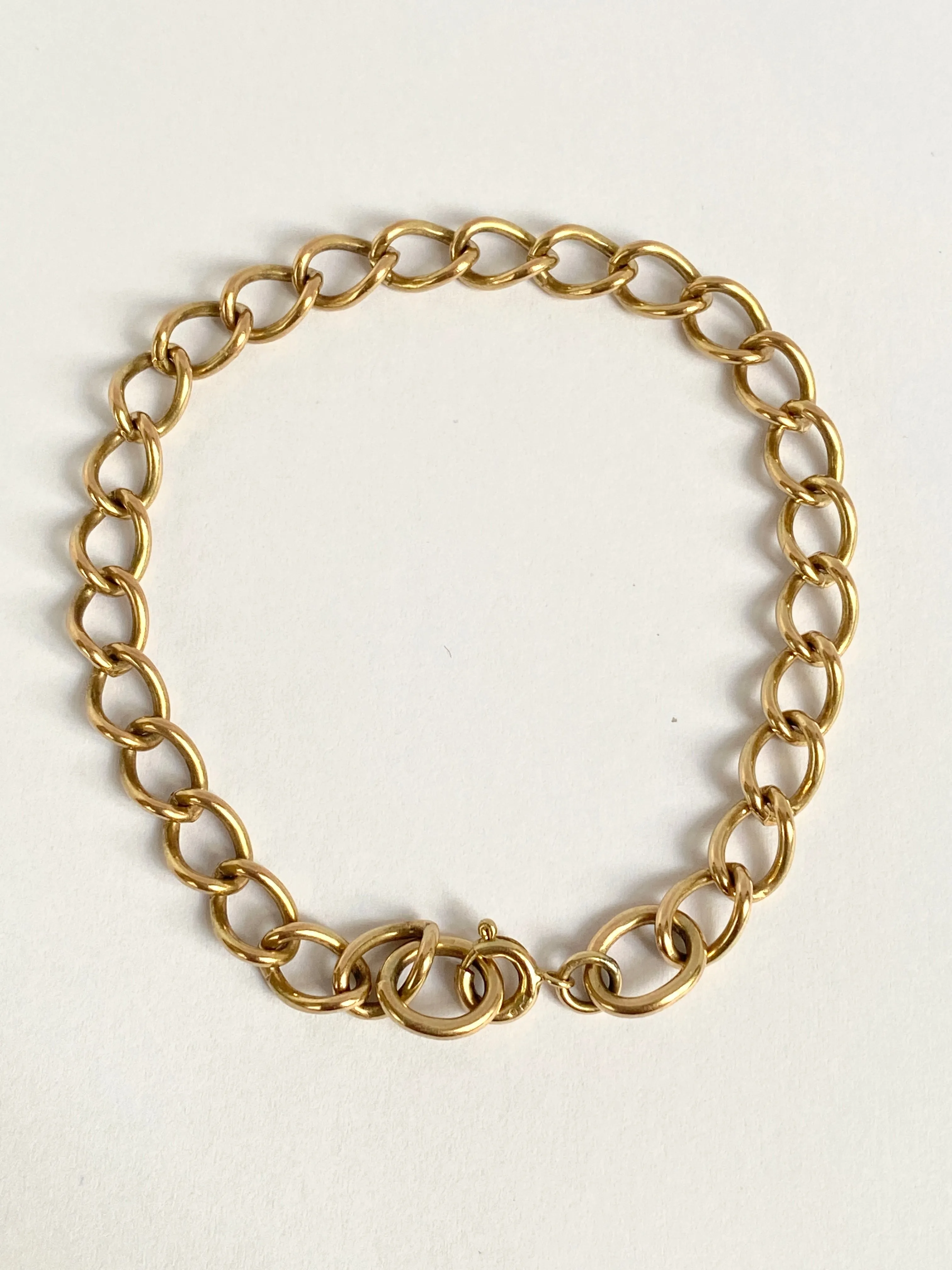 Antique 9ct Gold Long Link Albert Watch Chain Bracelet (7 inches)