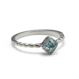 Banyan Dainty Sterling Silver and Blue Topaz Ring