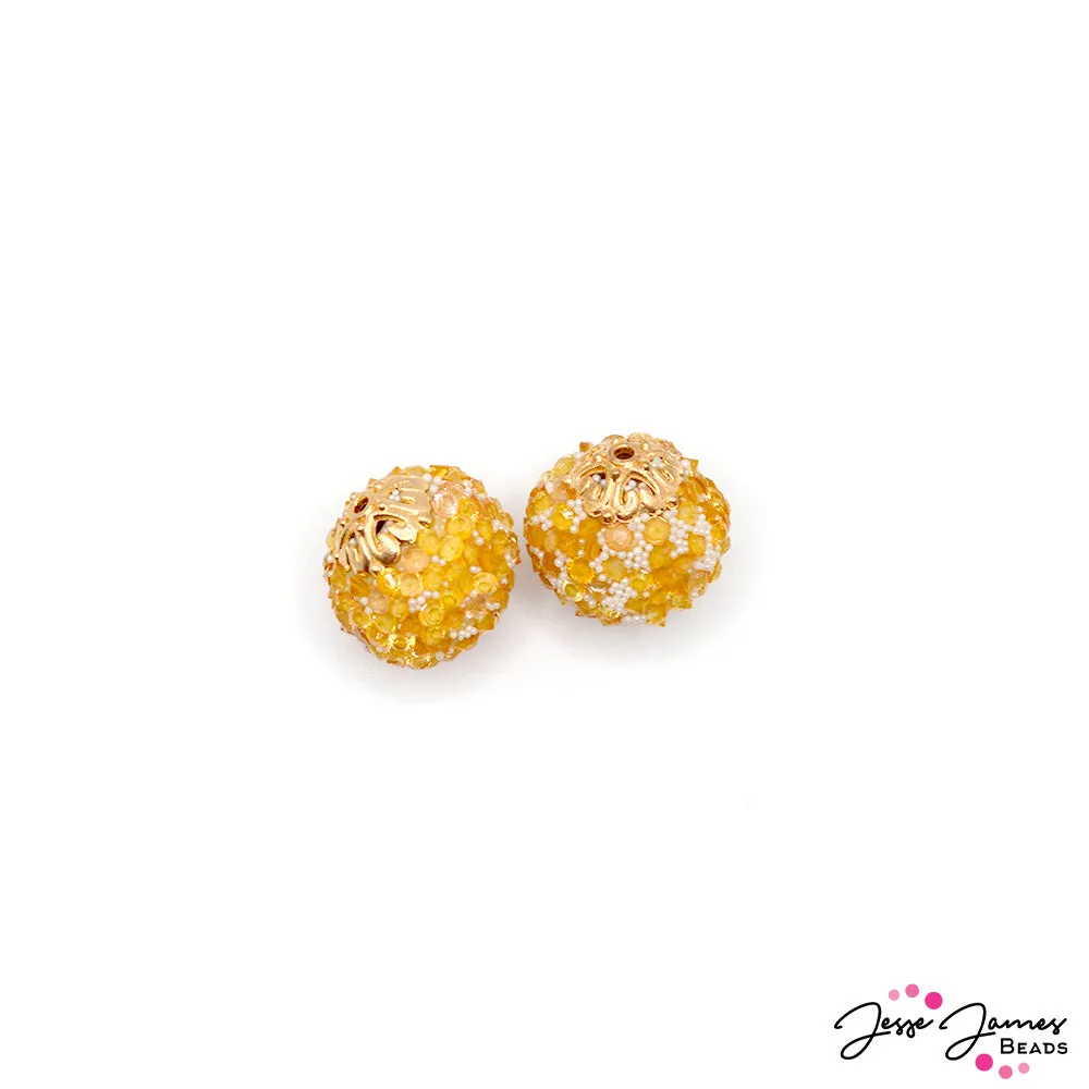 Boho Bead Pair in Orange Soda