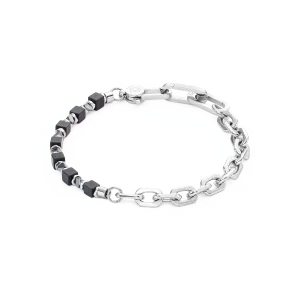 Bracelet Cubes Fusion link chain black