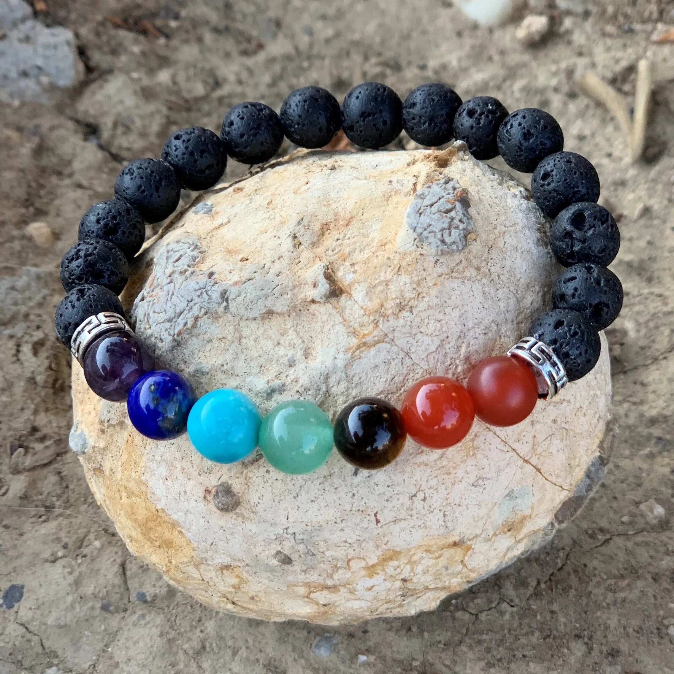 Bracelet the 7 chakras in natural pearls