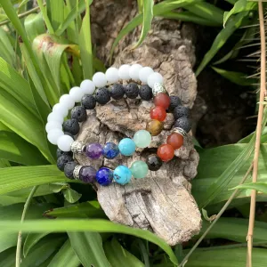 Bracelet the 7 chakras in natural pearls