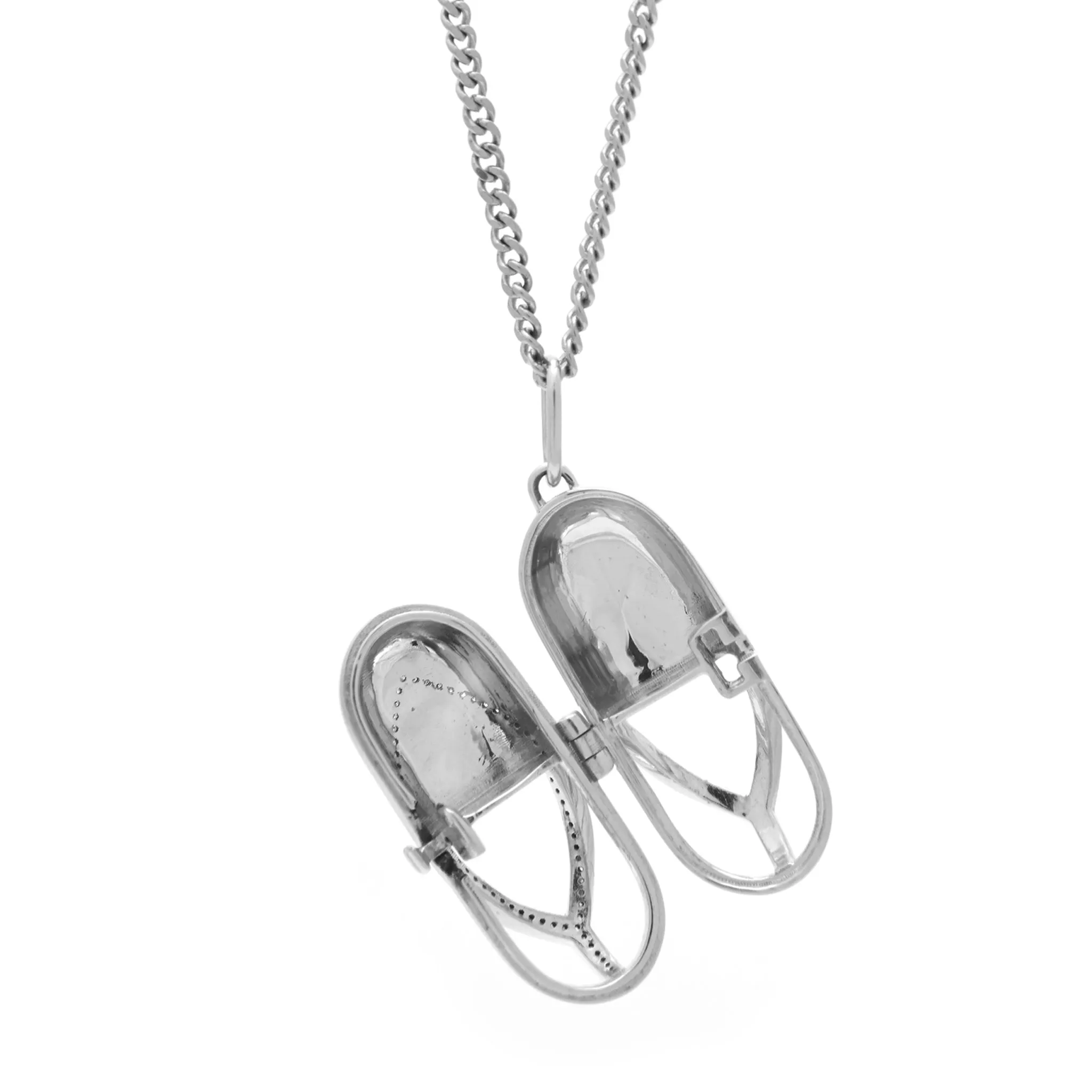 Capsule Emerald Pendant - 18kt recycled white gold - made to order