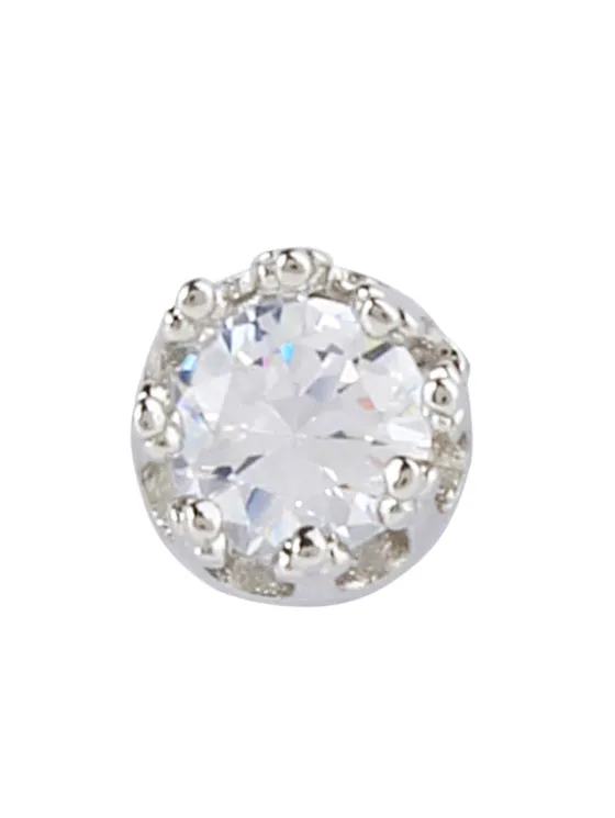 Cheap Silver Plated Rhinestone Crown Stud Earrings