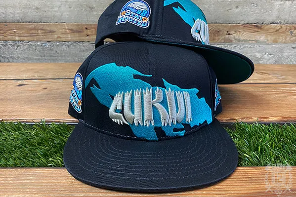 Chomp Snapback Hat - Black/Teal