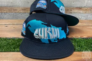 Chomp Snapback Hat - Black/Teal