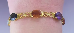 Colorful 18k Gold & Multi Color Gemstone Bracelet
