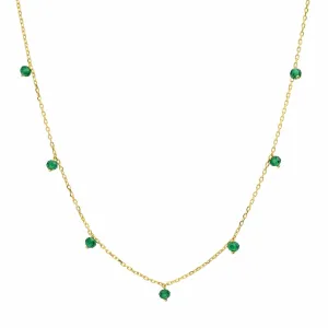 Emerald Green CZ Station Necklace