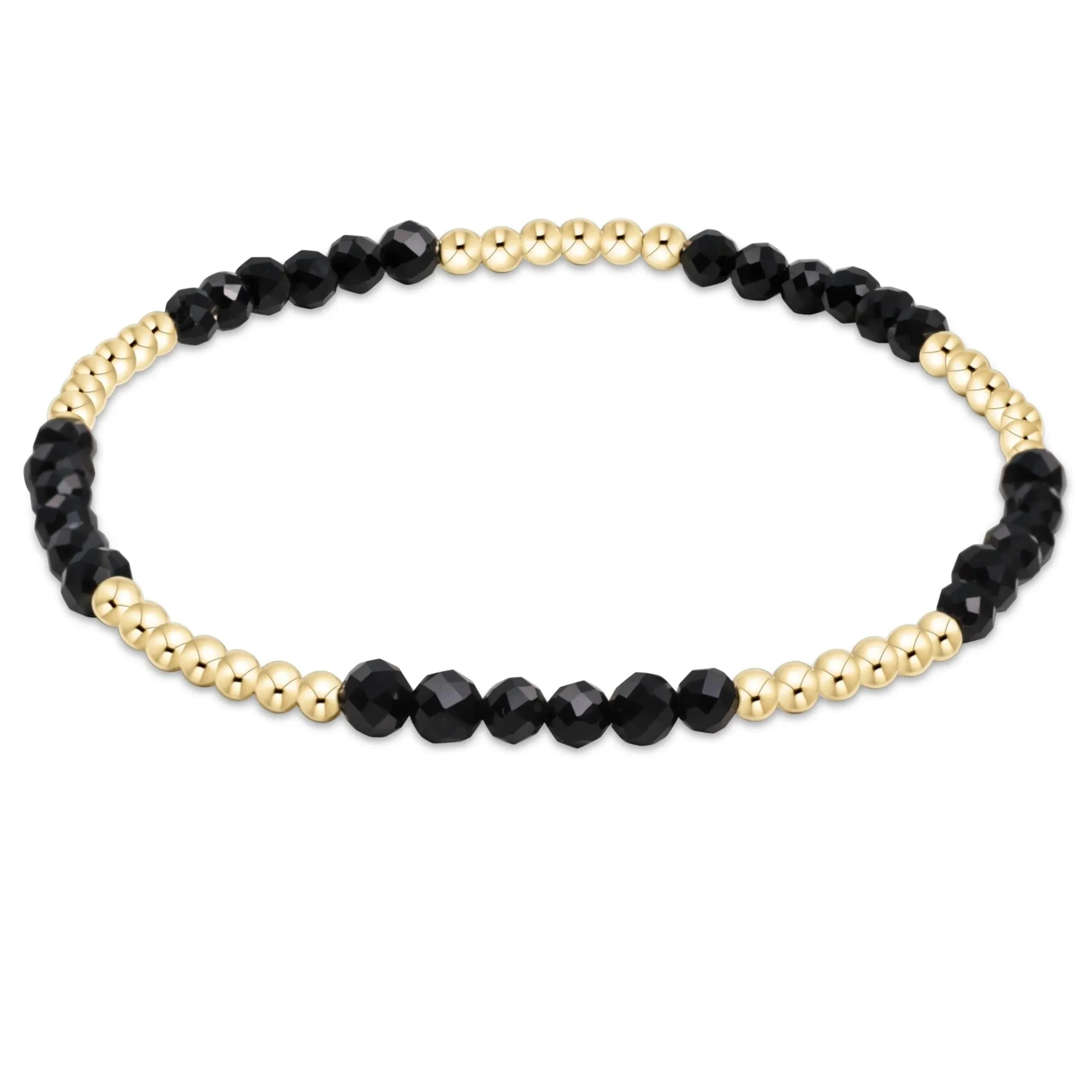 Enewton blissful pattern 2.5mm bead bracelet - faceted onyx