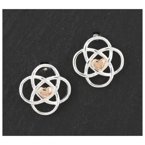 Equilibrium Two Tone Celtic Heart Stud Earrings