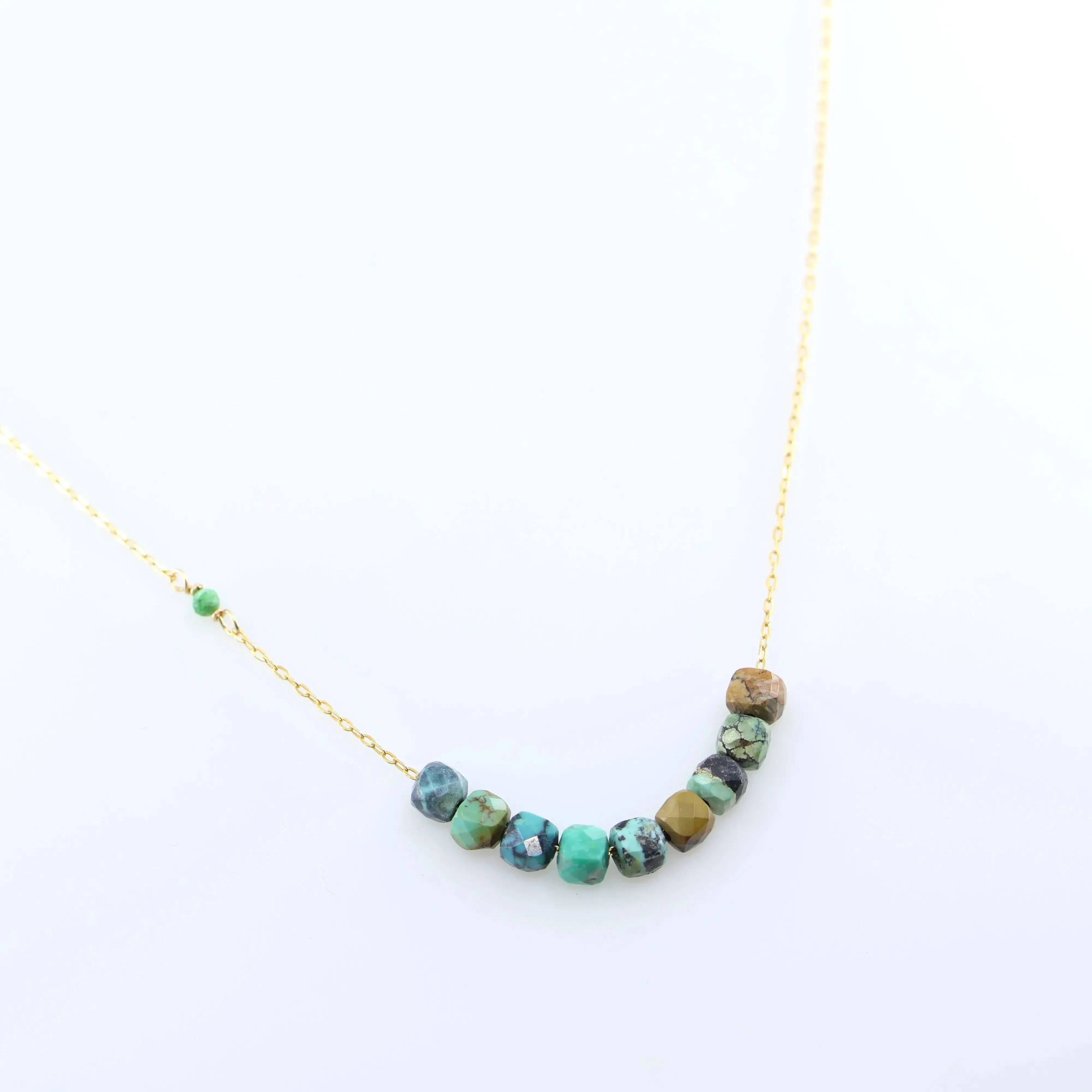 Faceted Green Turquoise Necklace