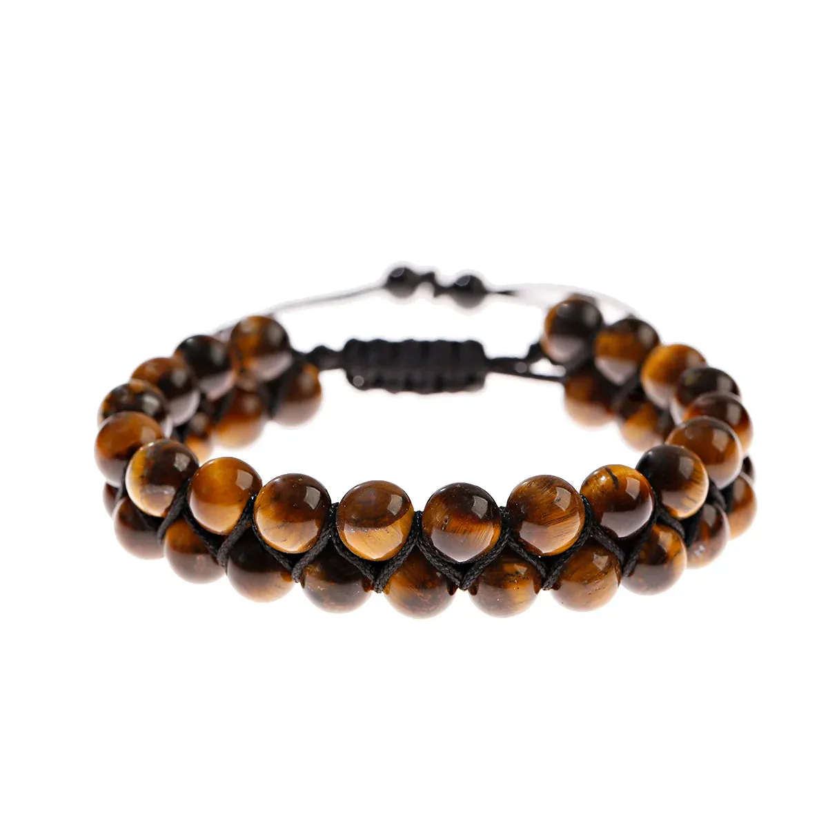 Fashion Men Tiger Eye Natutal Stone Beaded Braided Bracelet Bangles Handmade Double Layer Lapis Lazuli Bracelets Hommes
