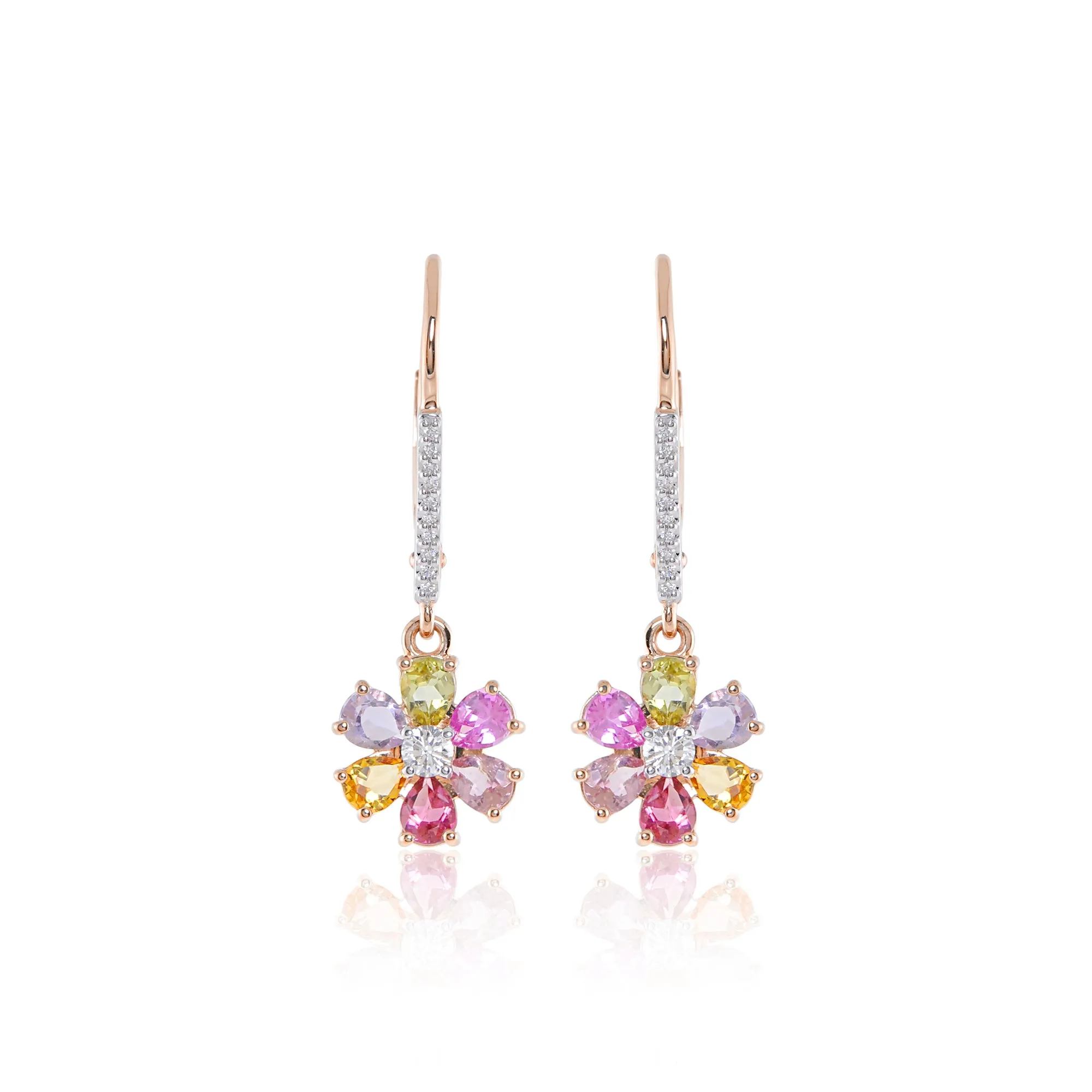 Flora 14K Gemstone Dangle Earrings