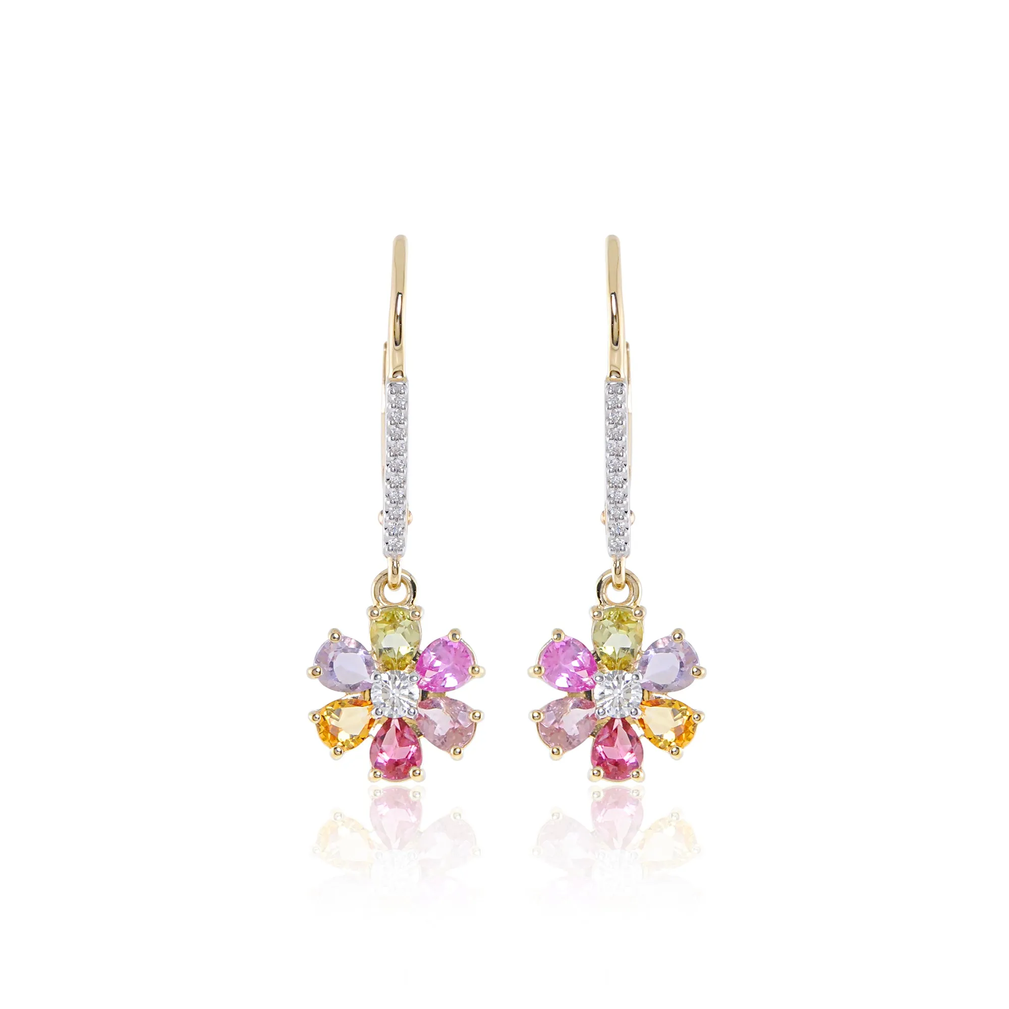 Flora 14K Gemstone Dangle Earrings