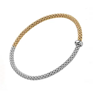 Fope 18K White and Yellow Gold Prima Collection Diamond Bracelet, Small Size