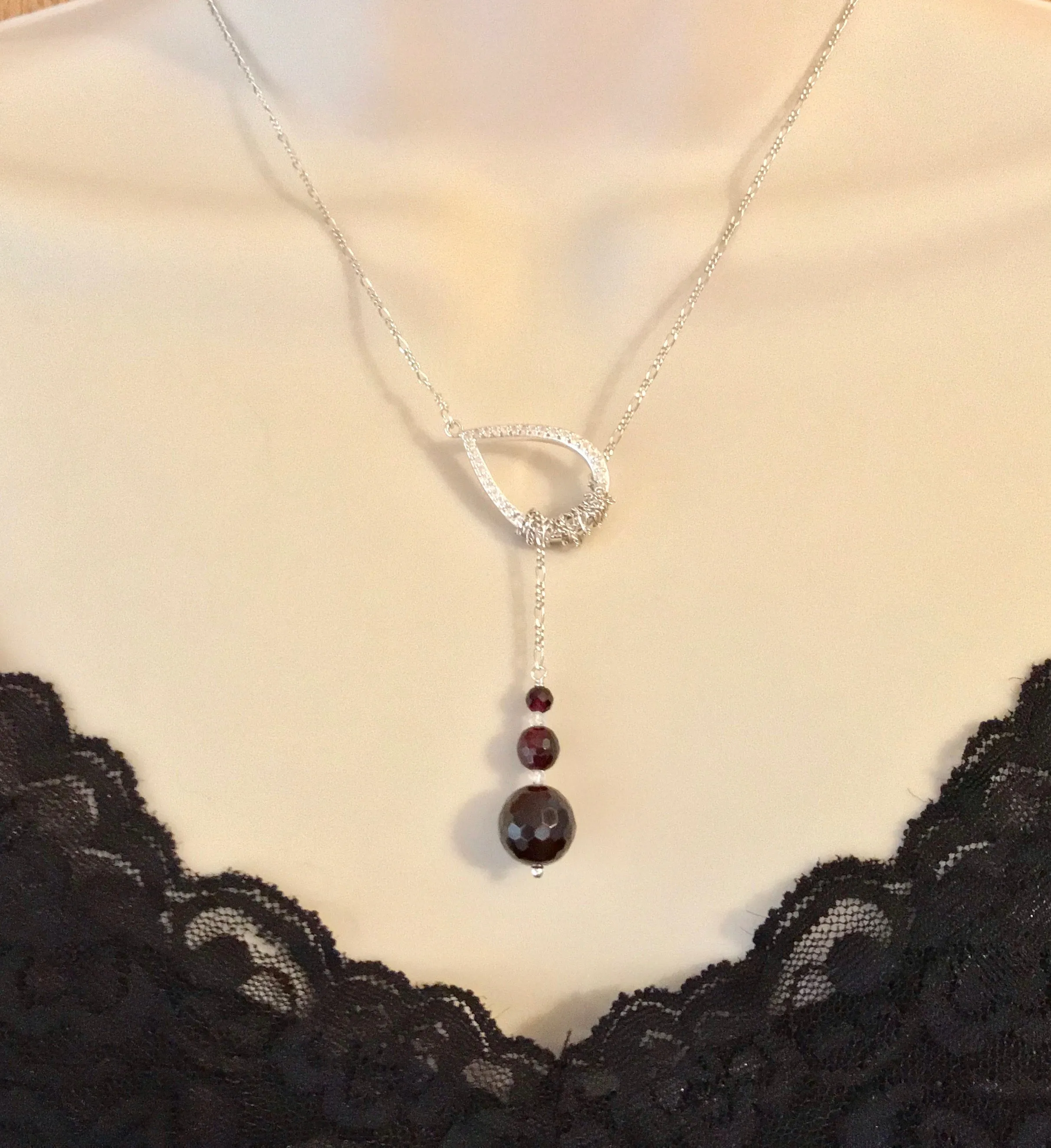 Garnet & Topaz Sterling Silver Jewelry Set