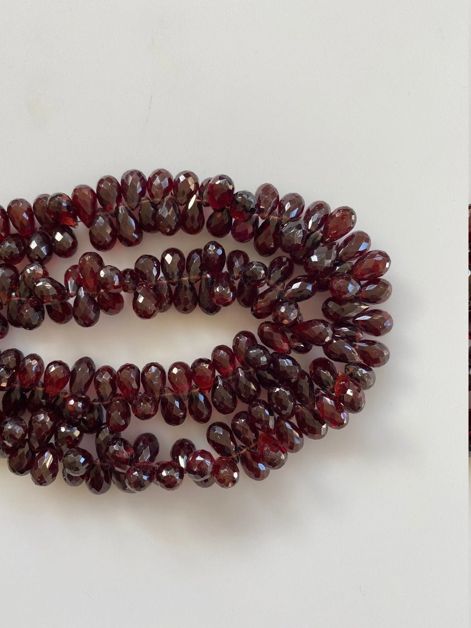 Garnet Tear Drops, Natural Garnet, Faceted Tear Drops, Very Dark Color, Gem Quality Faceted Tear Drops.